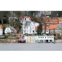 3874_0612 Elbufer mit Strandperle bei Hochwasser - Elbstrand unter Wasser. | 